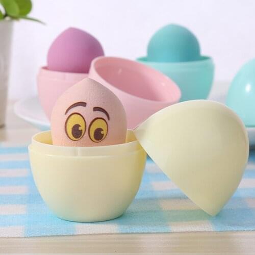 Hot Empty Transparent Puffs Drying Box Storage Case Portable Sponge Stand Cosmetic Egg Shaped Rack Makeup Blender Puff Holder