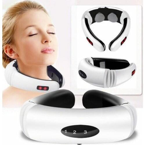 Electric Pulse Back and Neck Massager Far Infrared Heating Pain Relief Health Care Relaxation Tool Intelligent Cervical Massager