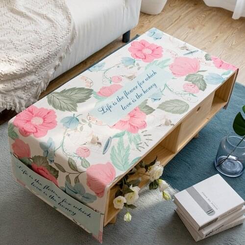 Fashion Home Nordic style cotton Rectangle tablecloth Pink/purple FLOWERS Waterproof tablecloth Table flag Tea table cover