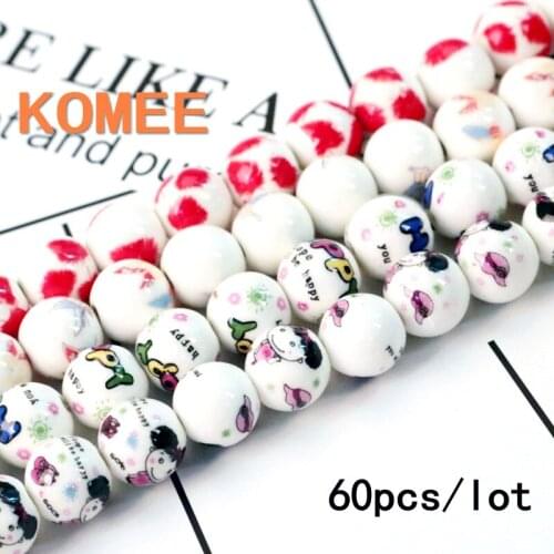 Hot Fashion 6mm &8mm &10mm Round Ceramics Beads Multi Color Popular Jewelry Beads Fit For Earring Necklace Hair Hoop DIY Making