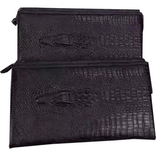 Genuine Leather mens clutch bag casual 3D crocodile head pattern men handbag large-capacity clip card holder bag male wallet