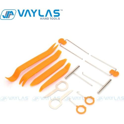 VAYLAS 12 in 1 Professional Car Trim Removal Tool Radio Door Clips Panel Dash Audio Pry Tools Kit