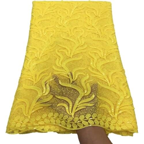 Latest Nigerian Lace Fabric Sequin Embroidery Tulle Lace Fabric High Quality African French Lace Fabric For Wedding J132