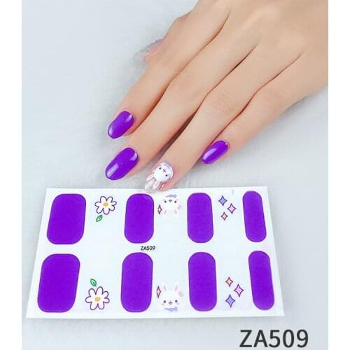 2021 New 14 Stickers Rainbow Cute Flower Nail Stickers Five-Pointed Star Nail Stickers Full Coverage Self-Adhesive Nail Stickers
