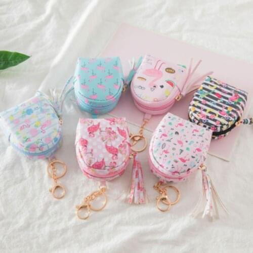 2021 Wholesale Gift Girls Cute Coin Purse Women Leather Wallet Case Girls Key Holder Lovely Flamingo Small Wallet Coins Bag