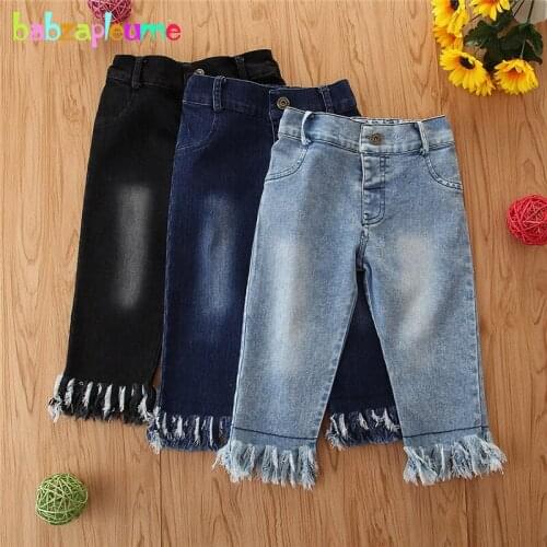 Spring fall children high waisted jeans trousers korean casual fashion solid skinny denim baby girl pants for teenage 2025-1