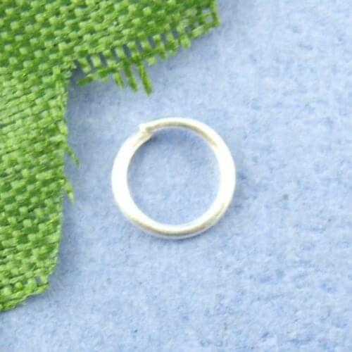 DoreenBeads Iron Based Alloy Opened Jump Rings Findings Round Silver Plated DIY Making Earrings Jewelry Gifts 6mm Dia, 1000 PCs