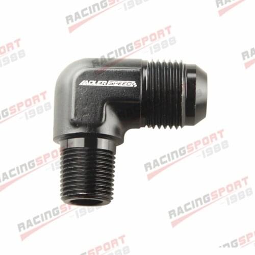 AN12 12AN Male To 1/2" NPT 90 Degree Aluminum Fitting Adapter Blue/Black