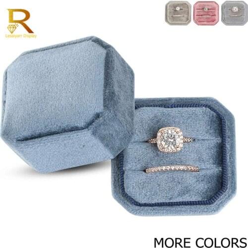 Portable Double Rings Box Display Jewelry Gift Holder Wedding Engagement Ring Case Organizer for Women Organizador De Joyas