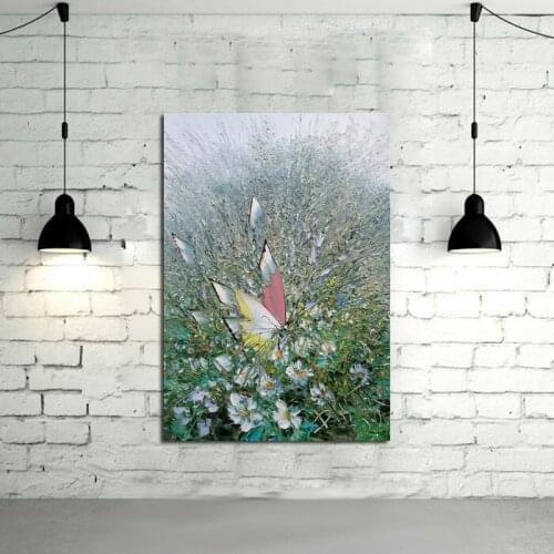 Handpainted knife animal Oil Painting Abstract Butterfly painting home Decoration On Canvas Modern Wall Sticker for living room