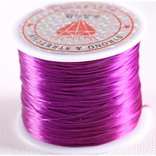0.6MMx50M Brown Cord For Making Bracelet 2Rolls Elastic Crystal Beading String Line Neckalce Rope String Cord N003