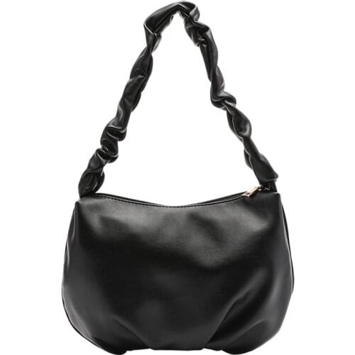 Fold Underarm Bag Fashion Design Handbag Casual Soft Leather Shoulder Bag Free Shipping