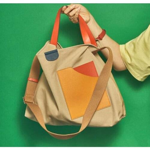 Large Capacity Women Handbags New Shoulder Bags Fashion Crossbody Bag Patchwork Shopping Bag Panelled Canvas Bag Bolsas Feminina