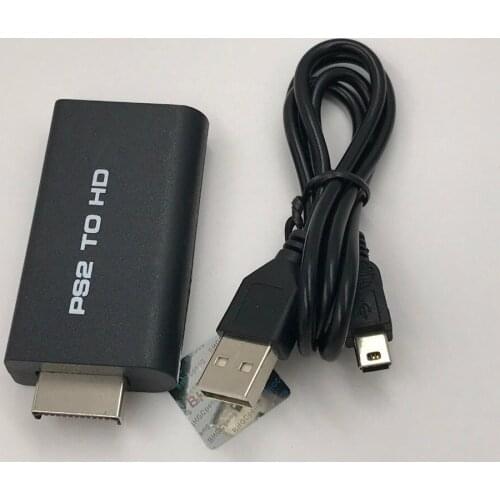 High Quality HDTV Video Converter For PS2 to HDMI-Compatible Support All Devices Male to Female With 3.5mm Audio Output 1Pcs