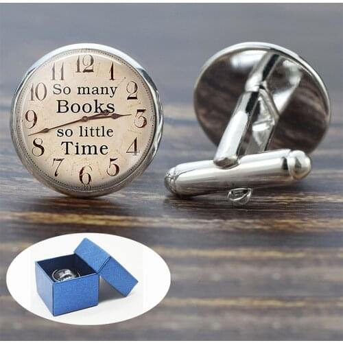 Jewelery & Watches Cuff Links Vintage Clock Pattern Glass Cabochon Alloy Cuff Links for Men Gift (Its Not A Real clock Watches)
