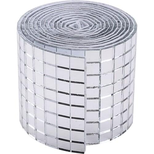 Mini Square Mirror Sticker Self-adhesive Mirror Mosaic Tiles Stickers for Home DIY Craft Decoration 100x4cm