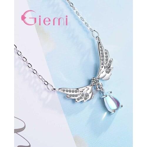 925 Sterling Silver Pendant Women Elegant Necklaces Wedding Jewelry Noble Butterfly Shape Link Sparkly Crystal Female Gift