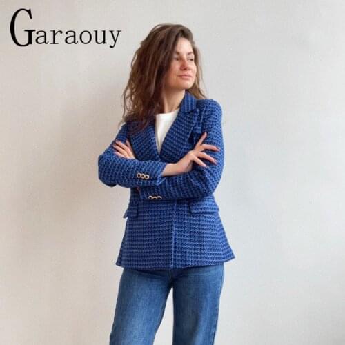 2021 New Women Plaid Tweed Blazer Autumn Winter Long Sleeve Single Breasted Tweed Jacket Office Lady Casual Outerwear Blazer ZA