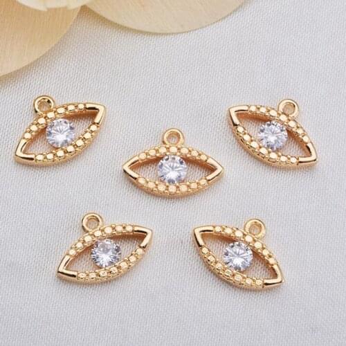 Gold Copper Mini Demon Eye Charms Pendant 20pcslot For DIY Fashion Earrings Bracelets Pendants Jewelry Making Accessories