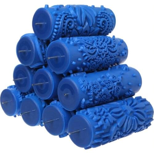1PCS 7" Wallpaper Decoration Patterned Roller Embossed Paint Rubber Sleeve Wall Texture Stencil Brush 3D Pattern