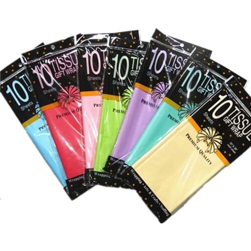 10Sheets/bag Tissue Paper Flower 50*66cm Gift Packaging Wrapping Paper Decor Festive Party Wedding DIY Gift Packing Craft Paper