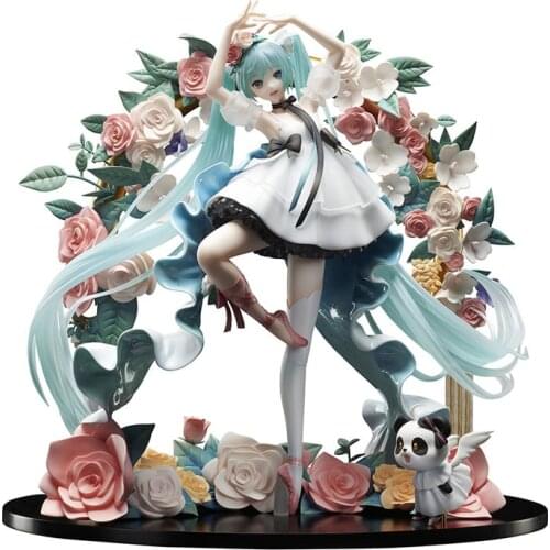 100% 25cm Original Genuine Anime Hatsune Future Have Youprincess Miku PVC Limited Collection Action Figure Model Doll Toys Gift