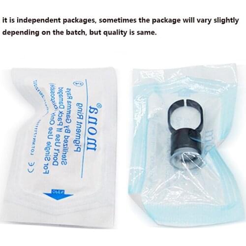 100pcs Kits Tattoo Ink Black Cap Ring Pigment Ring Cup With Sponge Kits Tattoo Accessories accessoire de tatoo Supply Clean