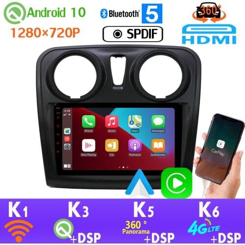 1280*720P PX6 4+64G Android 10.0 GPS Navigation Radio For Renault Sandero Logan 2 Symbol Dacia CarPlay SPDIF Head Unit HDMI DSP