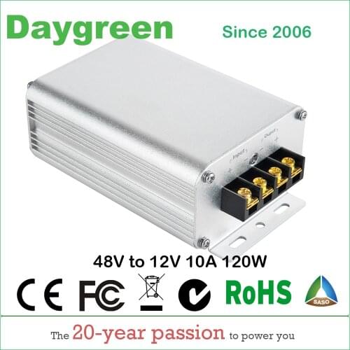 48VDC to 12VDC 10 AMP 120W Isolated Voltage Reducer DC DC Step Down Converter for Golf Cart forklift Scooter