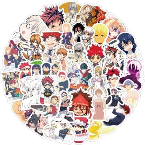 50PCS Japanese Anime Food Wars Shokugeki no Soma Stickers For DIY Skateboard Fridge Travel Luggage Toys Graffiti Sticker F4