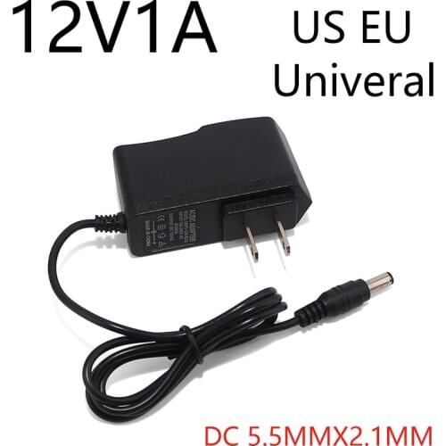 Ac100-240v 12v 1a 12w Dc Ac Adapters Dc12v Us Eu Plug Universal Power Adapter Supply for Cctv LED light strips