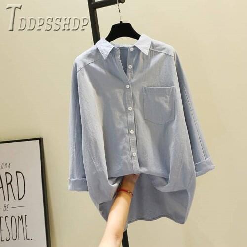 2019 Cotton And Polyester Solid Color Women Blouse 4 Colors Can Choose Female Blouses