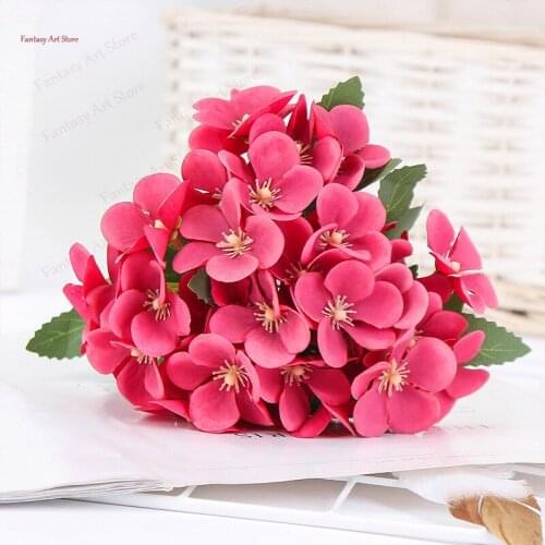 Begonia flower plant decoration living room home table decoration flower simulation flower 5 fork 35 flower customization