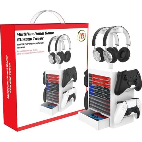 Disk Storage Tower Games Disc Storage Bracket Holder Joystick Stand Disks Organizer for PS5 /PS4 /XboxOne/Nintendo Switch