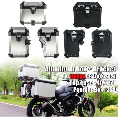 For Honda CB400X CB400 CB 400 X 2021 Motorcycle Aluminum 40L/45L Top Case Tail Box Bracket 32L Panniers Saddlebag Luggage Rack