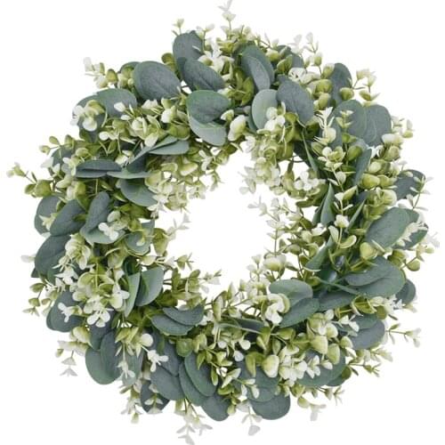 Artificial Flowers Eucalyptus Wreath Sunflower Garland Simulation Green Plants For Wedding Wall Decoration Home Door Decor