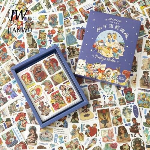 JIANWU 50 Sheets Cute Fairy Tale Gifts Box Sticker DIY Scrapbooking Collage Decoration Diary Stickers Kawaii Stationery Supplies