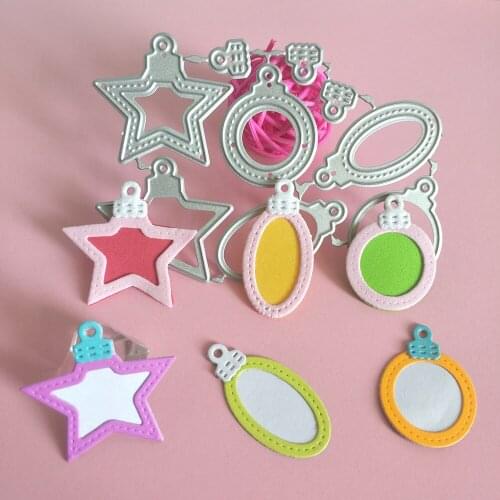 Metal cutting molds for pentagonal, round, oval ornaments, used for DIY scrapbooks, card album decoration, crafts