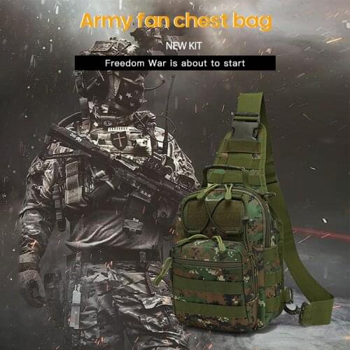 Mens Tactical Shoulder Bag Army Molle Chest Pack Waterproof Outdoor Camping Trekking Backpack Sport Bags Outdoor Tools Hiking