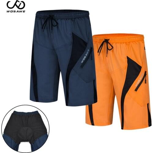 WOSAWE Mens Loose Summer Cycling Shorts with 3D Padded Shockproof Breathable MTB Bicycle Bike Shorts Underwear Men Pants