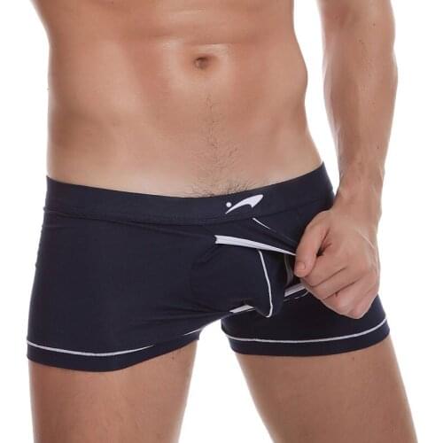 2018 Sexy Men Underwear Boxer Shorts Brand Clothing Modal Breathable Pouch Gay Underwear Cueca Boxer Homme Pull In Solid Colors