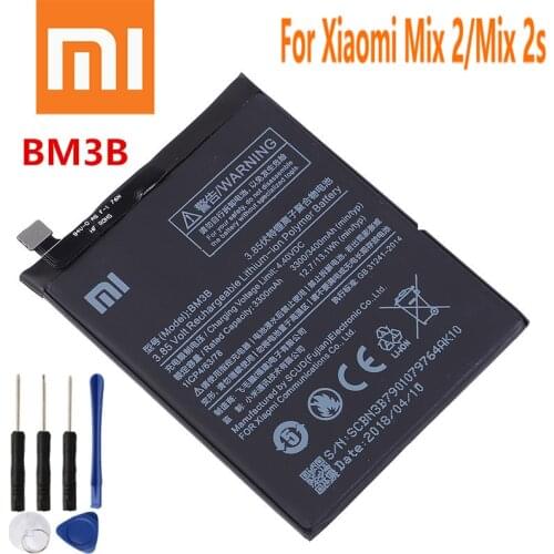 Original Xiao Mi Original Replacement Battery BM3B For Xiaomi MIX 2 2S MIX2 S 3300mAh High Capacity Phone Batteries Free To
