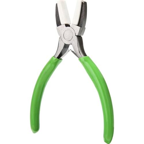 135mm 5.3" Flat Nose Plier Strong Carbon Steel White Plastic Jaw Flat Nose Pliers for Handmading Jewelry Making Hand Tools