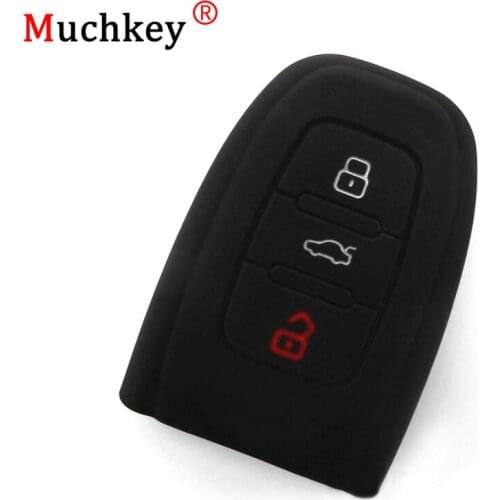Muchkey Details About Silicone Cover 2 Button Car Key Case Cover Floding Key For Audi Rs4 A8L S6 S7