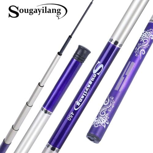Sougayilang NEW High Quality Super Light Hard Carbon Fiber Hand Fishing Pole Telescopic Fishing Rod 3.6M/4.5M/5.4M Stream Rod