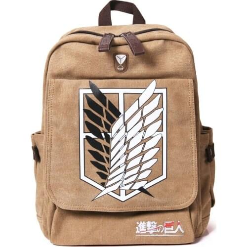 Attack on Titan Backpack Men Women Canvas Japan Anime Printing School Bag for Teenagers Travel Bags Mochila Galaxia BP0153
