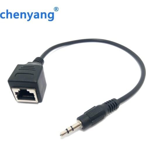 2pcs/Lot Network RJ45 Female to DC3.5 Jack DC 3.5 Male Cable Adapter for Touch Screen Device KTV 0.3m