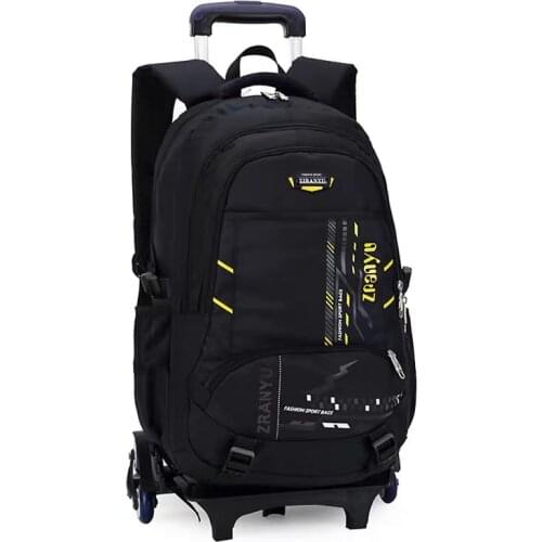 Junior high school students trolley bag shoulder backpack travel luggage children suitcase hand-held wheel three-wheeled tow bag