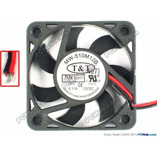 T&T MW-510M12B Server Cooling Fan DC 12V 0.11A 50x50x10mm 2-wire