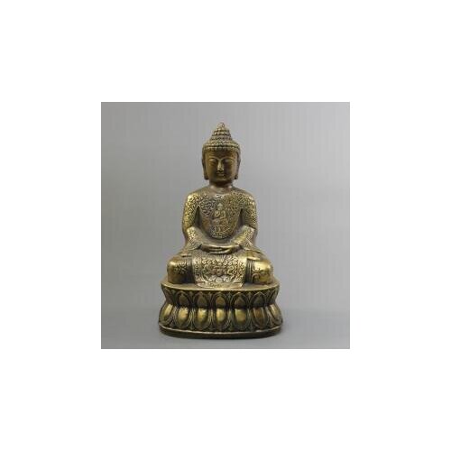 Tibetan Buddhism Brass Copper Sakyamuni Buddha Statue